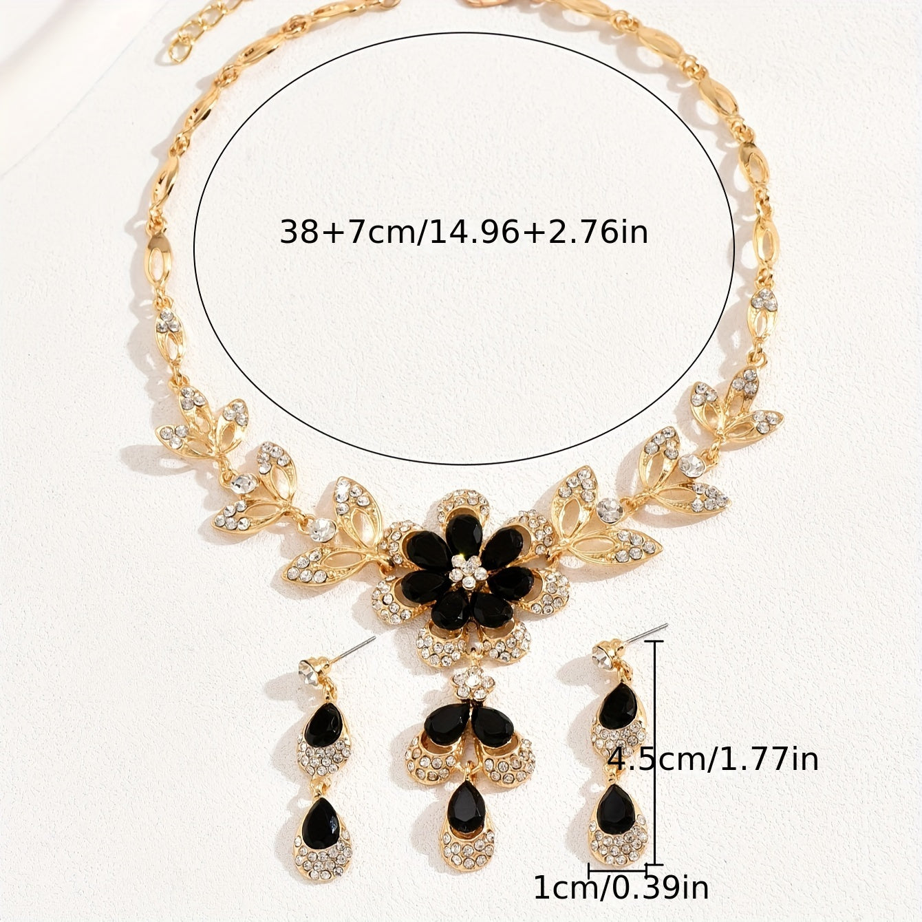 Luxury Floral Necklace & Earring Set – 2-Piece Elegant Jewelry
