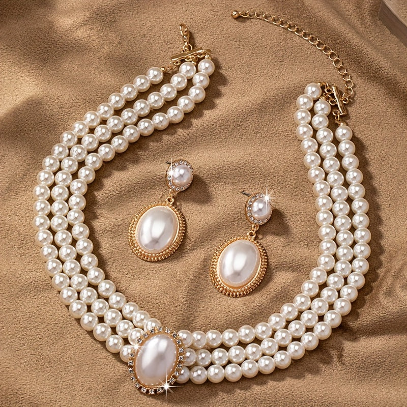 Luxury Pearl Wedding Jewelry Set