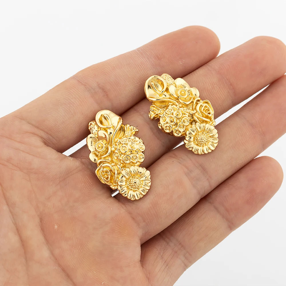New Fashion Gold-Plated Jewelry Set – Necklace & Drop Earrings Set for Women