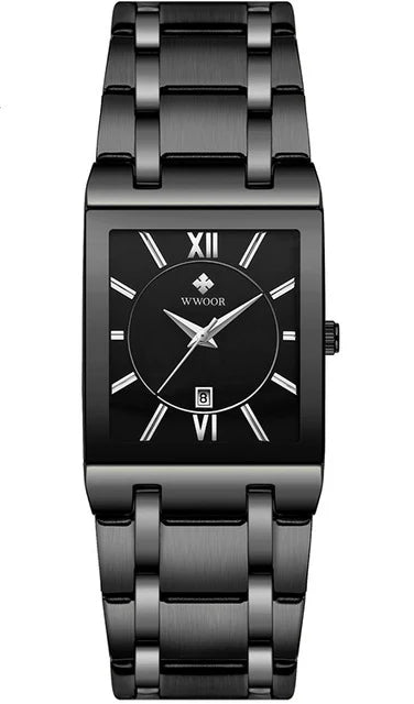 Black Gold Square Women’s Watch – Stainless Steel Waterproof Luxury Wristwatch
