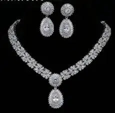 Luxury Cubic Zirconia Bridal Jewelry Set – Necklace & Earrings