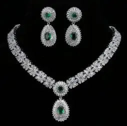 Luxury Cubic Zirconia Bridal Jewelry Set – Necklace & Earrings