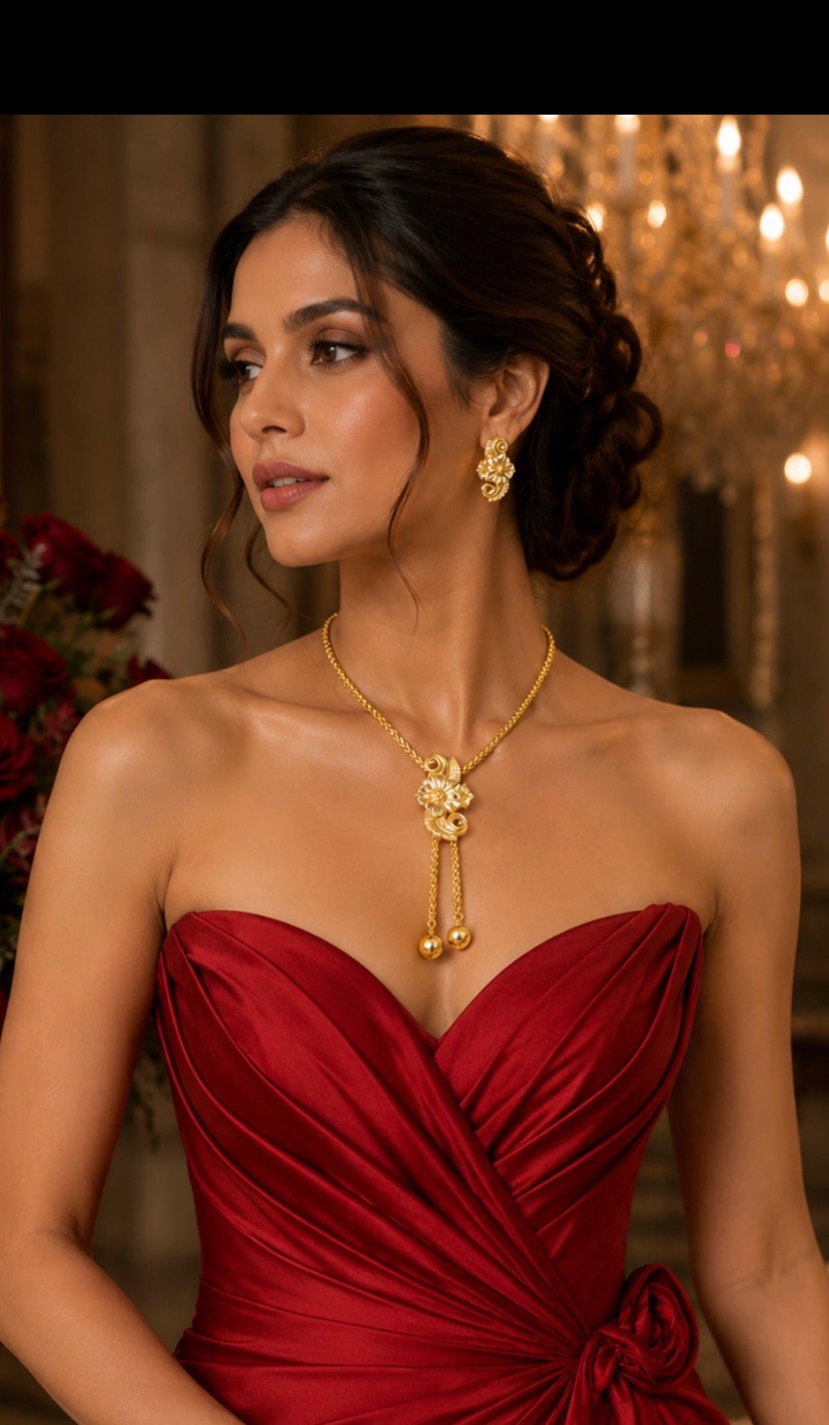 New Fashion Gold-Plated Jewelry Set – Necklace & Drop Earrings Set