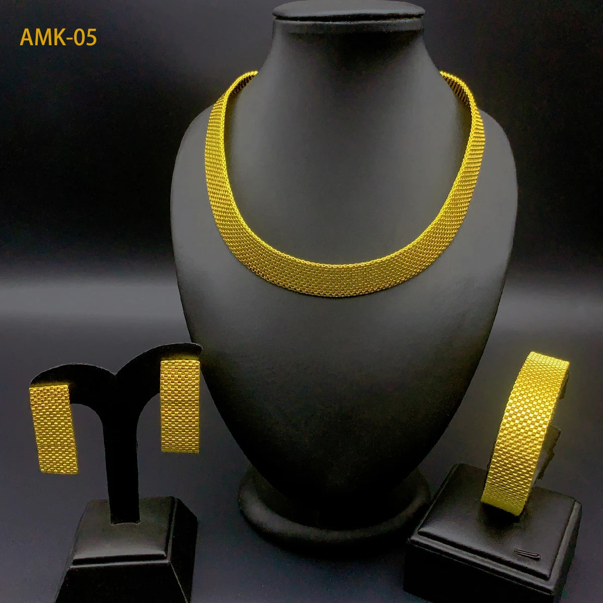 Luxury Gold Statement Necklace & Earrings Set – Bridal & Special Occasion Jewelry