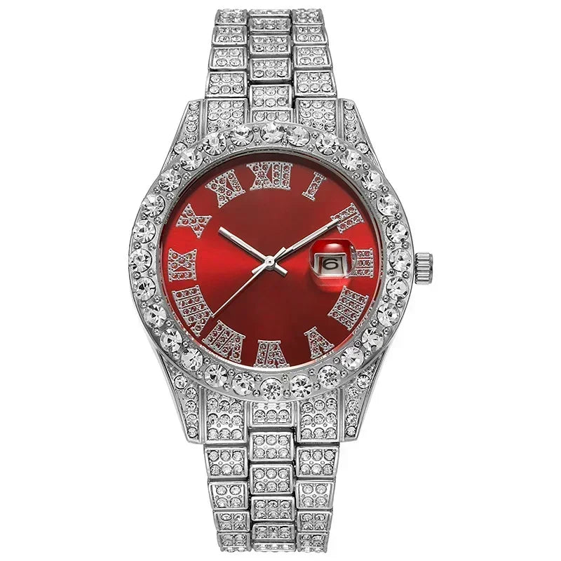 Luxury Iced Out Hip Hop Men’s Watch – Diamond Style Fashion Wristwatch – Multiple Colors