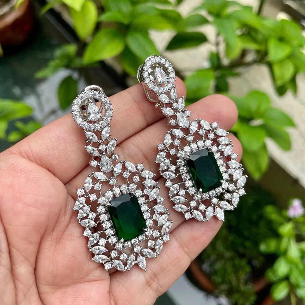 Boho Zircon Jewelry Set – Bridal Necklace & Earrings Wedding Set