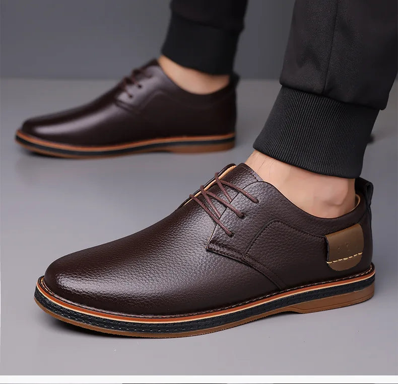 Men’s Solid-Color Business Casual Dress Shoes