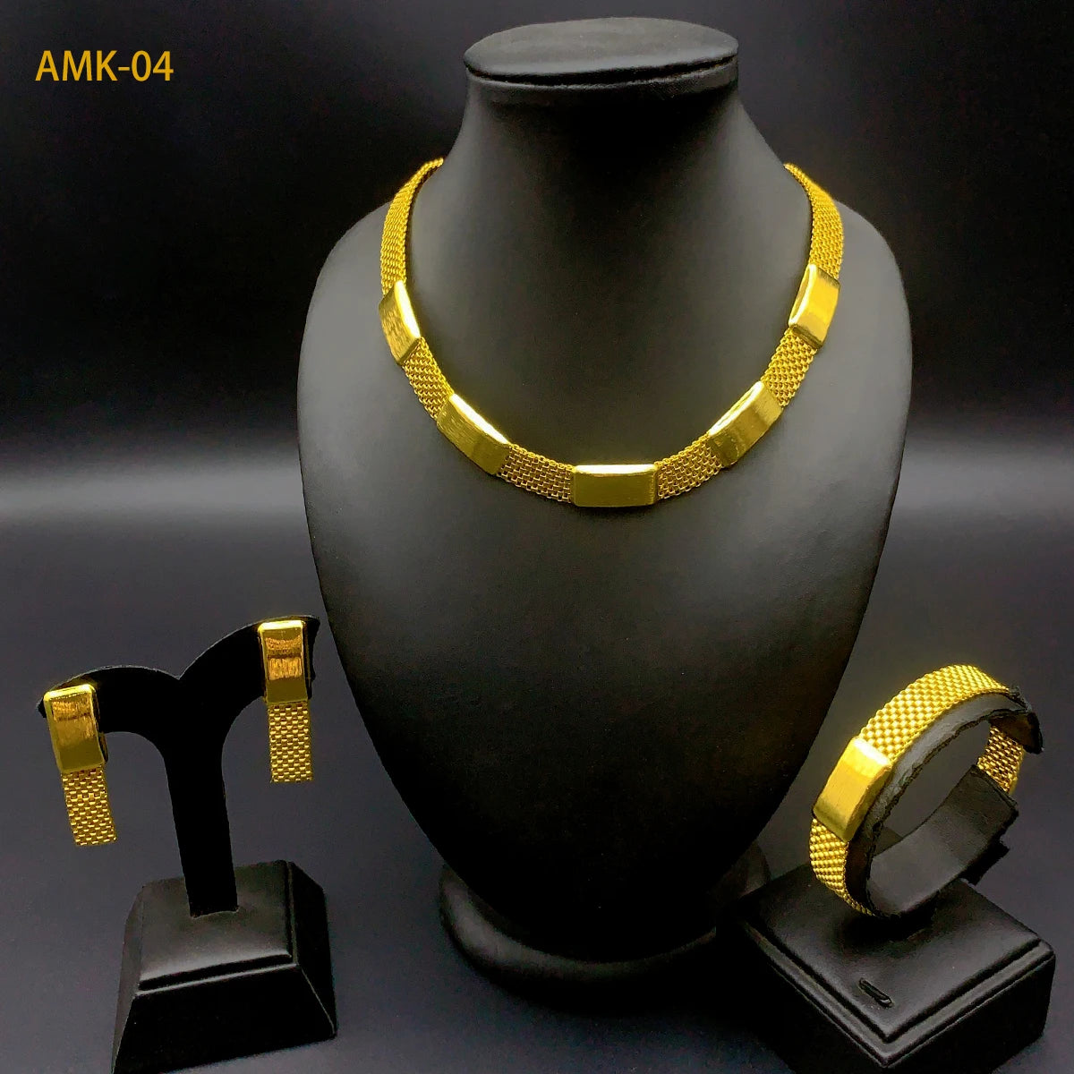 Luxury Gold Statement Necklace & Earrings Set – Bridal & Special Occasion Jewelry