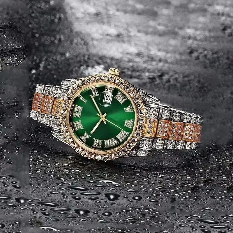 Luxury Iced Out Hip Hop Men’s Watch – Diamond Style Fashion Wristwatch – Multiple Colors