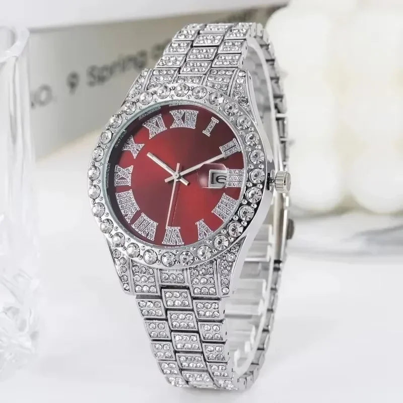 Luxury Iced Out Hip Hop Men’s Watch – Diamond Style Fashion Wristwatch – Multiple Colors