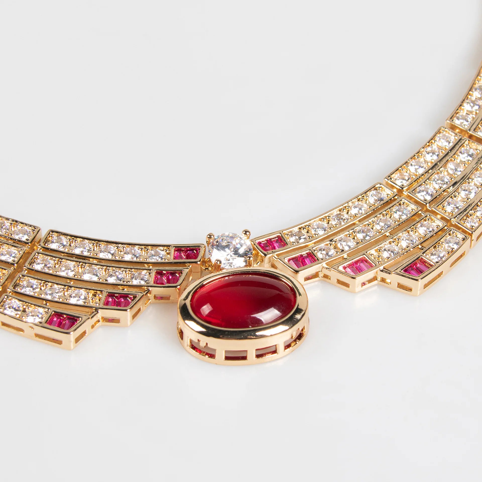 Luxury Bridal Crystal Jewelry Set – Necklace & Earrings – Gold Plated – 4 Colors
