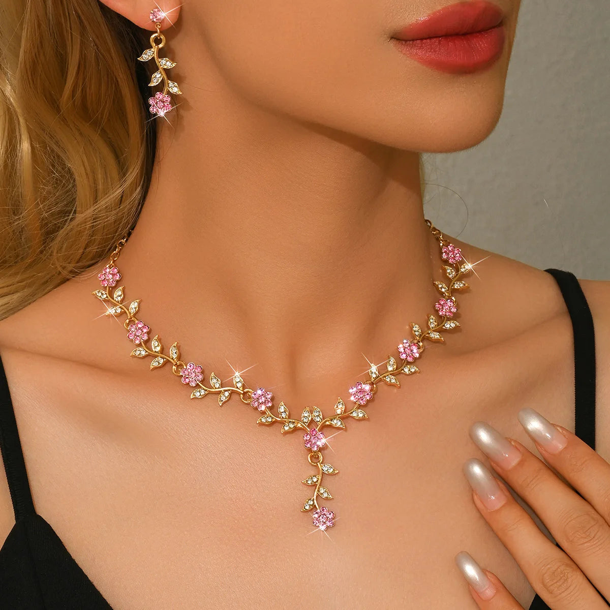 3 pieces of alloy jewelry set for women, wedding jewelry for brides, daily and banquet jewelry for women