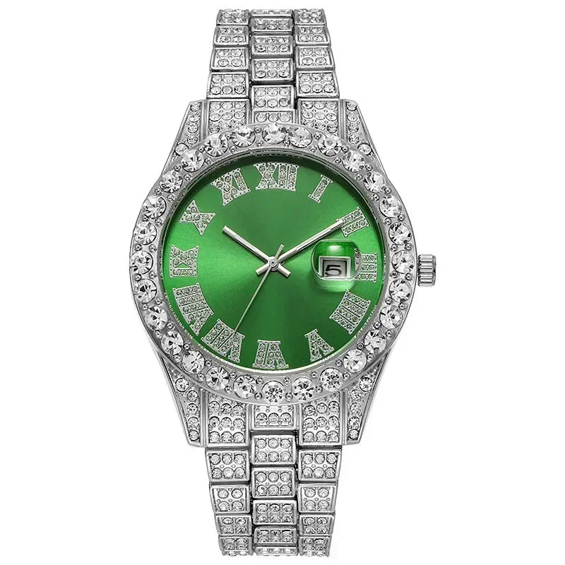 Luxury Iced Out Hip Hop Men’s Watch – Diamond Style Fashion Wristwatch – Multiple Colors