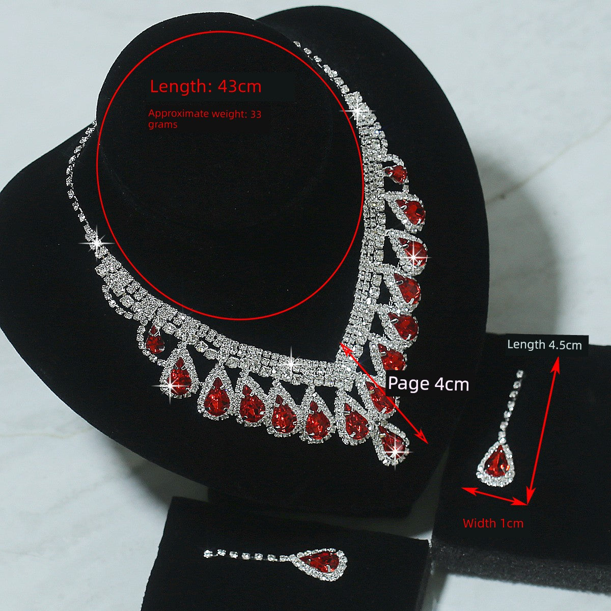 Luxury Blue Rhinestone Drop Necklace & Earrings Set – Bridal, Evening & Special Occasion Jewelry