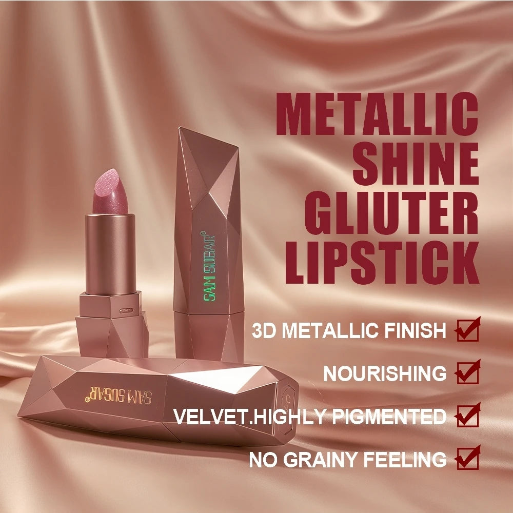 Luxury Shimmer Lipstick – Waterproof, Long-Lasting Glossy Finish