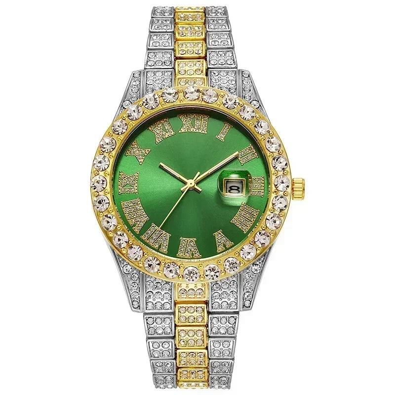 Luxury Iced Out Hip Hop Men’s Watch – Diamond Style Fashion Wristwatch – Multiple Colors