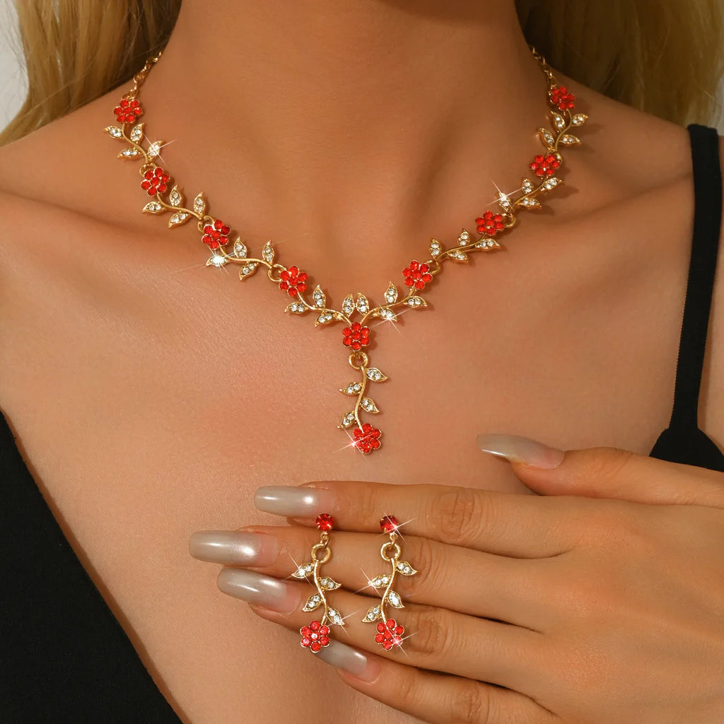 3 pieces of alloy jewelry set for women, wedding jewelry for brides, daily and banquet jewelry for women