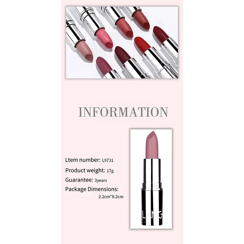 MAXFINE Velvet Matte Long-Lasting Lipstick – Nude & Pink Shades