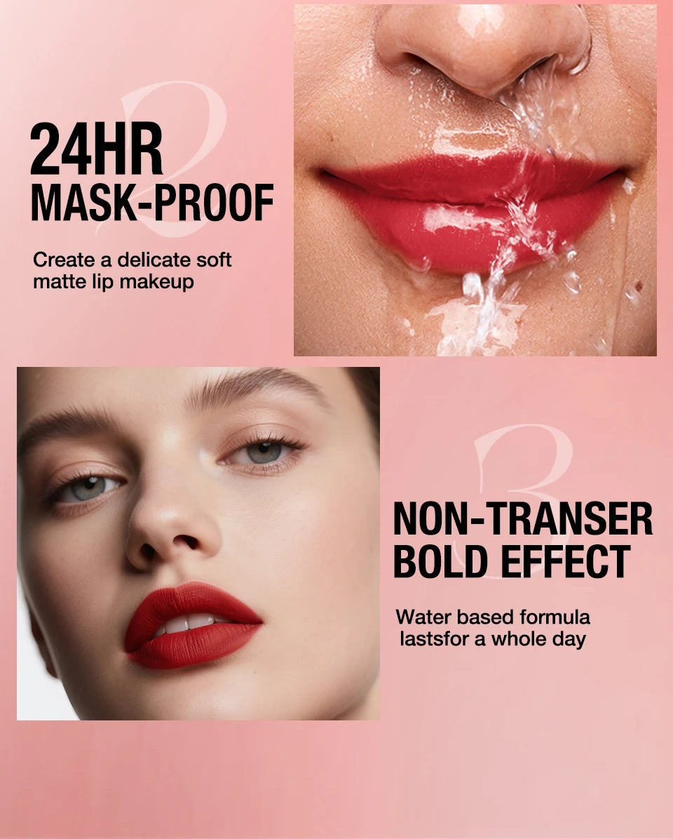 Luxury Makeup By Ann Waterproof Matte Lipstick Set OF2 Integrated waterproof lipliner