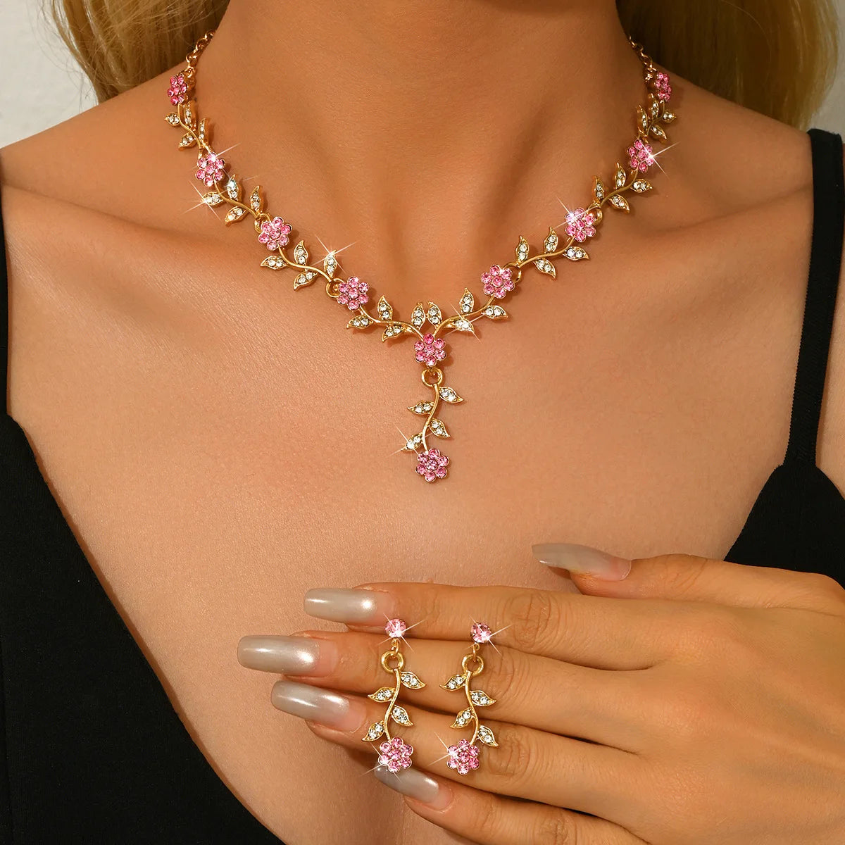 3 pieces of alloy jewelry set for women, wedding jewelry for brides, daily and banquet jewelry for women