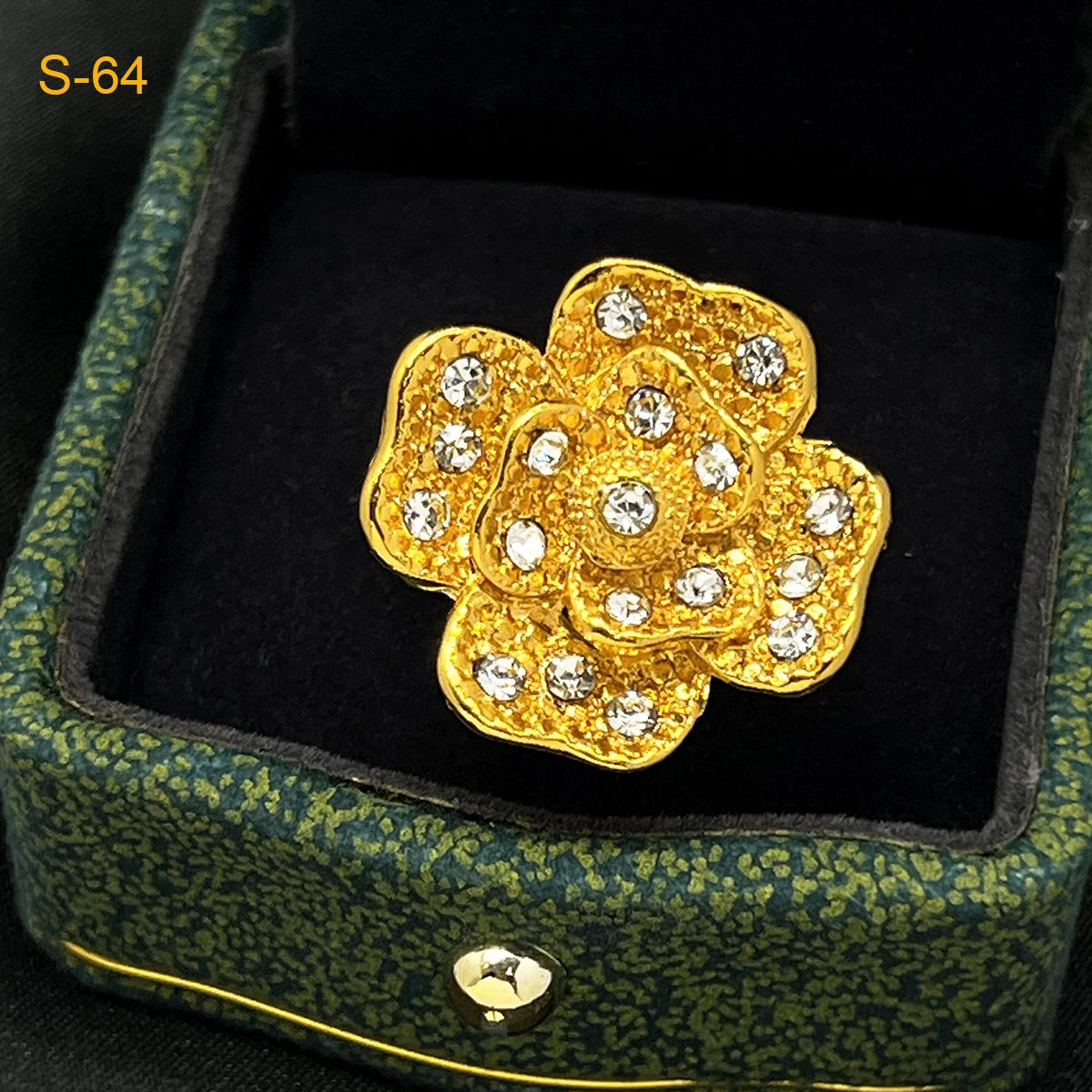 Luxury Gold-Plated Floral Jewelry Set for Women – Necklace, Earrings & Ring, 24k Gold Plated