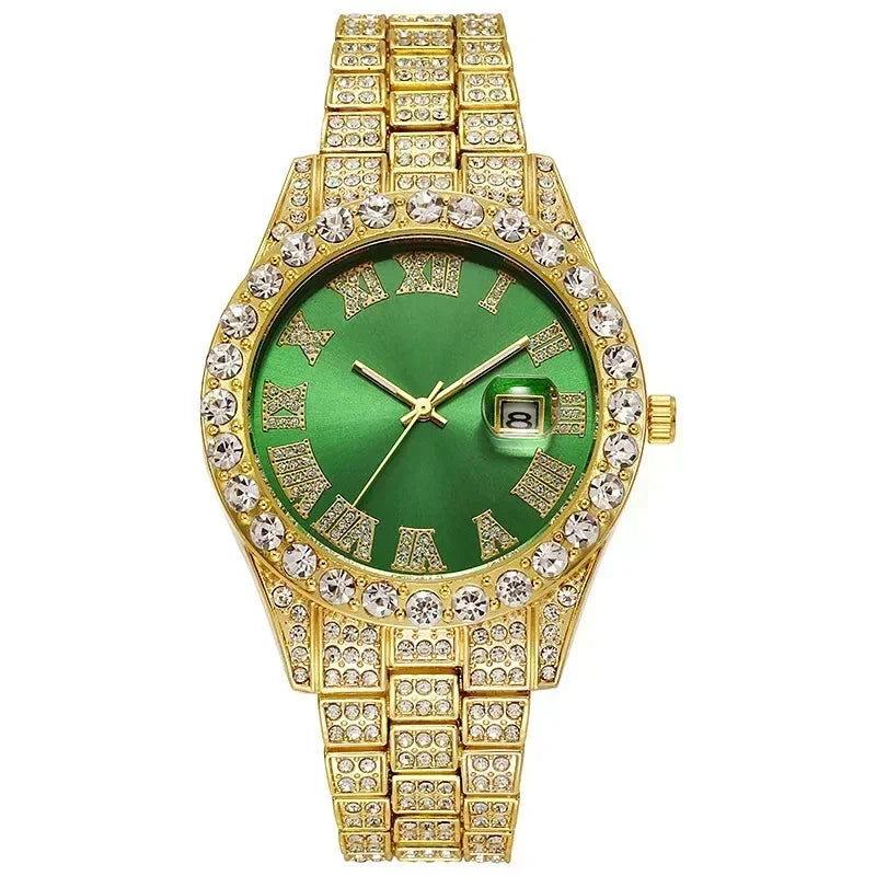 Luxury Iced Out Hip Hop Men’s Watch – Diamond Style Fashion Wristwatch – Multiple Colors