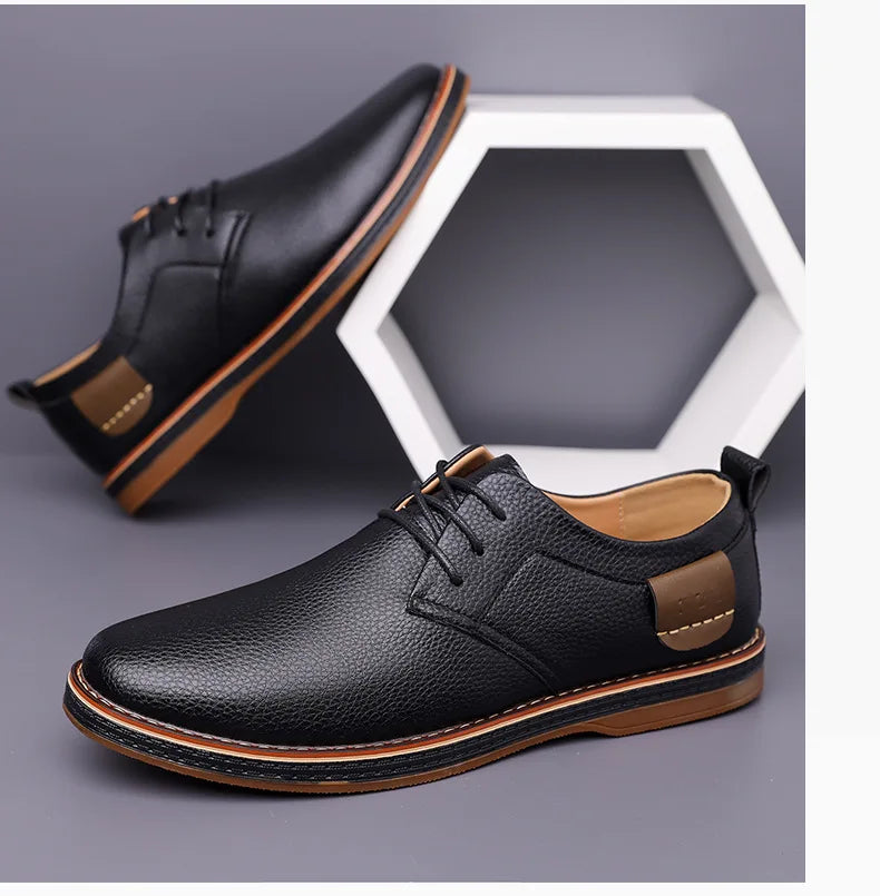 Men’s Solid-Color Business Casual Dress Shoes