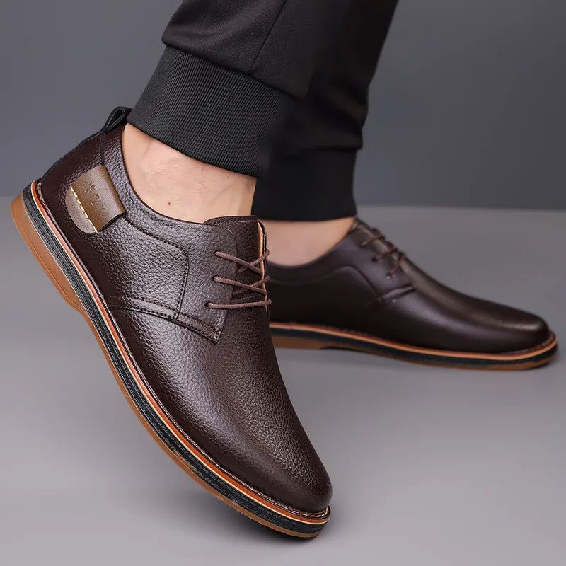 Men’s Solid-Color Business Casual Dress Shoes