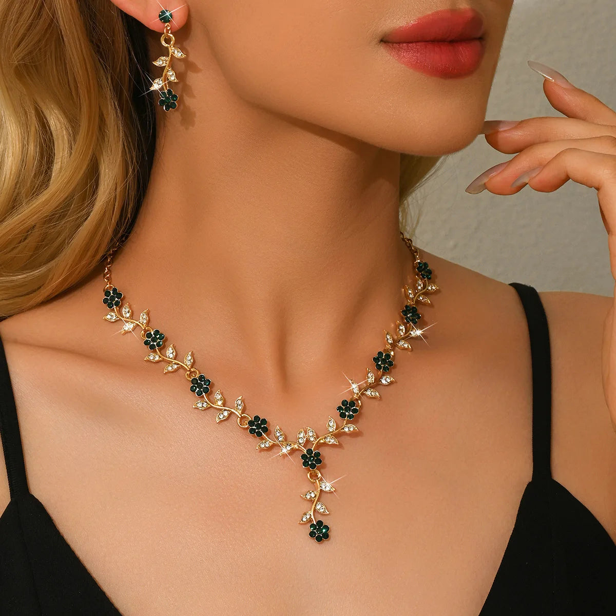 3 pieces of alloy jewelry set for women, wedding jewelry for brides, daily and banquet jewelry for women