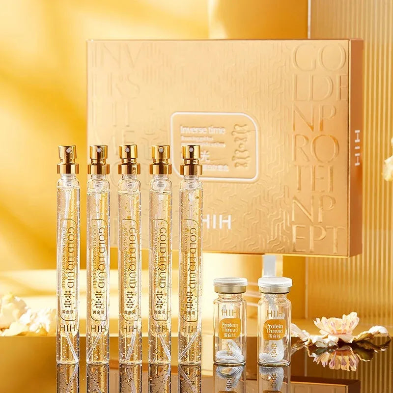 Luxury by Ann Soluble Face Lifting Threads Collagen Facial Essence Protein Peptide Gold Silk