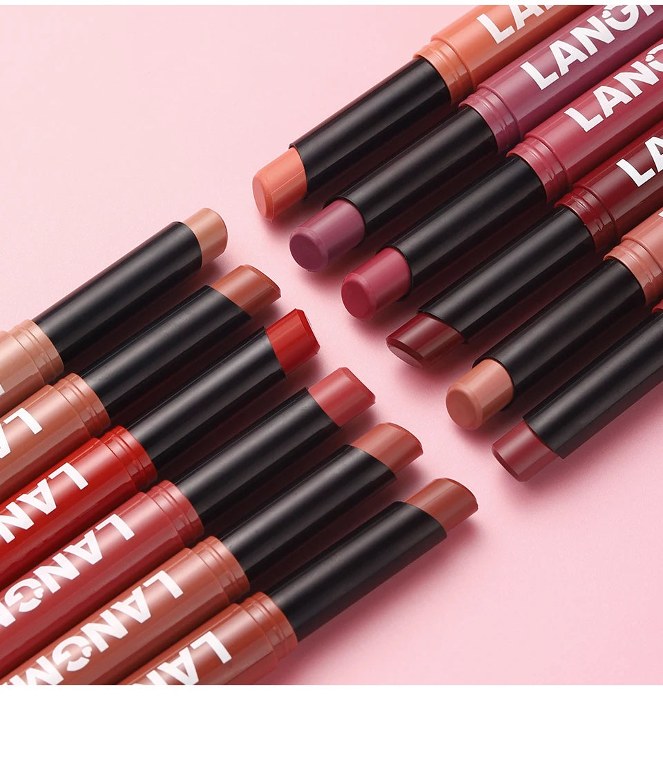 Luxury Makeup By Ann Waterproof Matte Lipstick Set OF2 Integrated waterproof lipliner